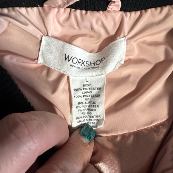 Workshop Republic Clothing Blush Pink Quilted Vest large - Picture 9 of 9